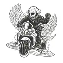 angel on a snowmobile design tattoo design idea