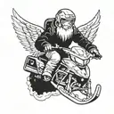 angel on a snowmobile design tattoo design idea