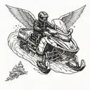angel on a snowmobile design tattoo design idea