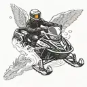 angel on a snowmobile design tattoo design idea