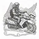 angel on a snowmobile design tattoo design idea