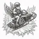 angel on a snowmobile design tattoo design idea