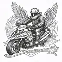 angel on a snowmobile design tattoo design idea