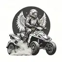 angel on a snowmobile design tattoo design idea