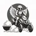 angel on a snowmobile design tattoo design idea