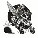 angel on a snowmobile design tattoo design idea