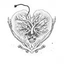 ribcage ripped open heart torn out hanging by a noose ink splatter cherry blossom pain hatred grief sorrow tattoo design idea