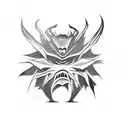 cute creepy monster animal dark minimalist tattoo design idea