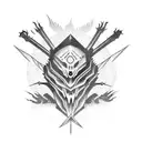 cute creepy monster animal dark minimalist tattoo design idea