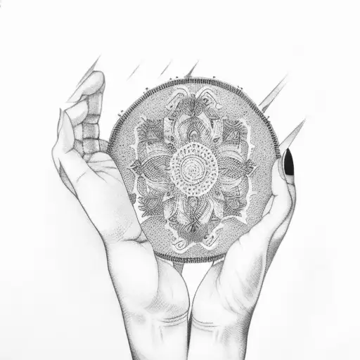 simple fatima's hand tattoo design idea