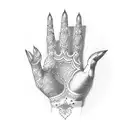 simple fatima's hand tattoo design idea