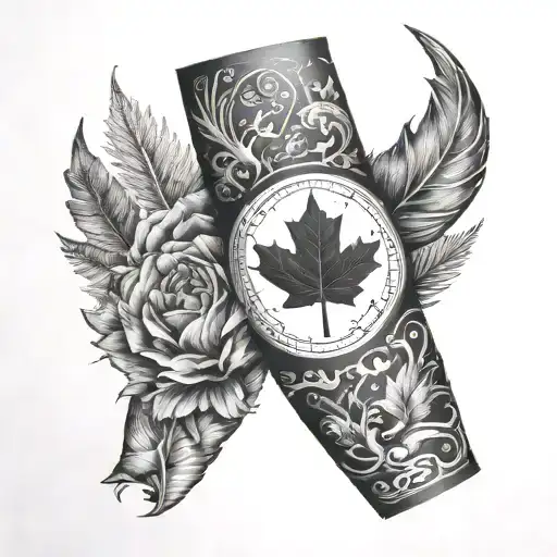 thème canada outdoors arm sleeve tattoo design idea