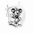 minnie mouse with simba tattoo design idea