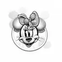 minnie mouse with simba tattoo design idea