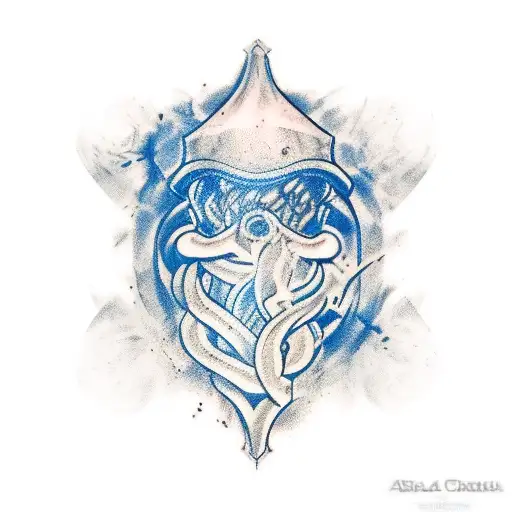 a forearm or a hand joint tattoo of a number 5, with blue details to symbolize FC Universitatea Craiova  tattoo design idea