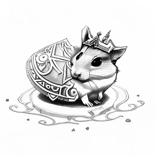 princess Zelda and hamster tattoo design idea