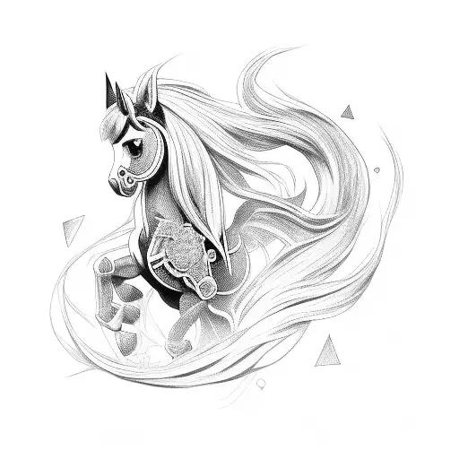 link and pony tattoo design idea