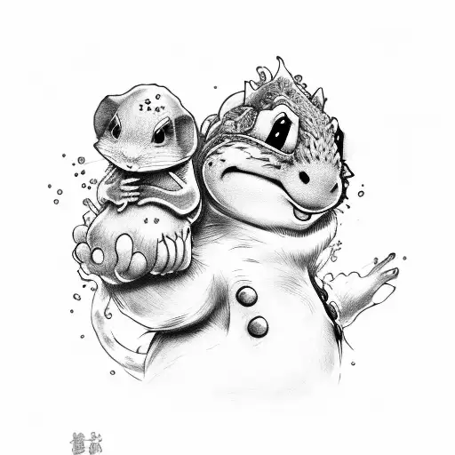 Yoshi and hamster tattoo design idea