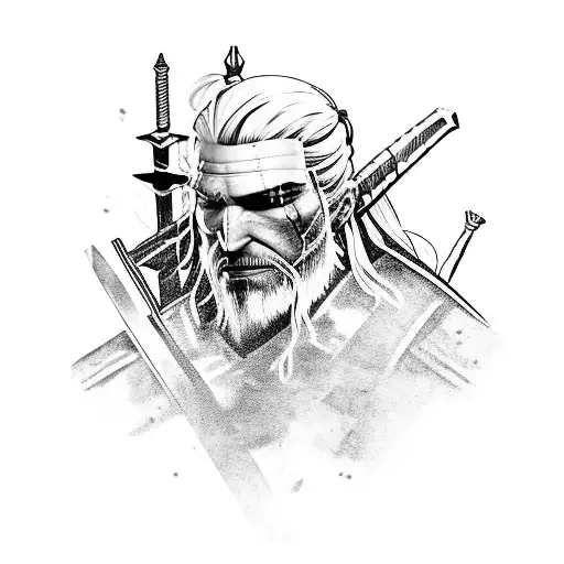 characters from games like the witcher, Gothic, Skyrim, mass effect, gta and more tattoo design idea
