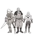 characters from games like the witcher, Gothic, Skyrim, mass effect, gta and more tattoo design idea
