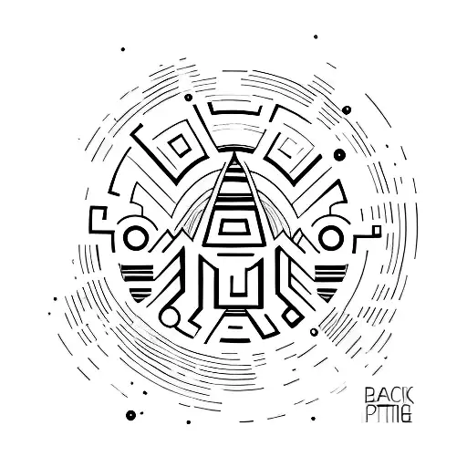 A minimalist tattoo of a vinyl record with a silhouette of the Chicago skyline on it tattoo design idea