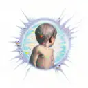 a child falling from a star tattoo design idea