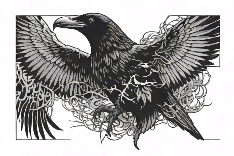 a man falls apart into crows tattoo design idea