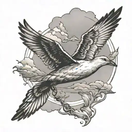 Jonathan Livingston seagull soaring   tattoo design idea