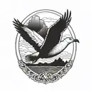 Jonathan Livingston seagull soaring tattoo design idea