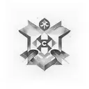 cruz com coração no centro tattoo design idea