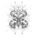 cruz com coração no centro tattoo design idea