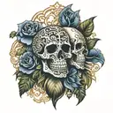 filigree skulls tattoo design idea