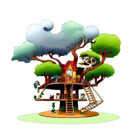 adventure time tree house tattoo design idea