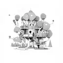 adventure time tree house tattoo design idea