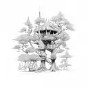 adventure time tree house tattoo design idea