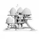 adventure time tree house tattoo design idea