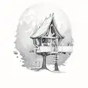 adventure time tree house tattoo design idea