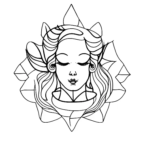 A minimalist tattoo of a graceful ballerina surrounded by elements of nature tattoo design idea