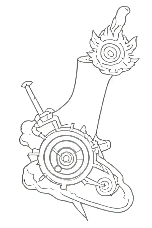 Combine iconic symbols from One Piece and Jujutsu Kaisen into a unique and intricate tattoo design tattoo design idea