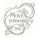 "move forward" with national's curly w within the word forward tattoo design idea
