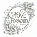 "move forward" with national's curly w within the word forward tattoo design idea