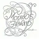 "move forward" with national's curly w within the word forward tattoo design idea