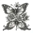 "You never know how strong you are until being strong is the only choice"  quote with butterflies and flower  tattoo design idea