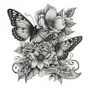 "You never know how strong you are until being strong is the only choice"  quote with butterflies and flower  tattoo design idea