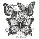 "You never know how strong you are until being strong is the only choice"  quote with butterflies and flower  tattoo design idea