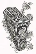 coffin tattoo design idea