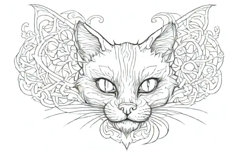 Black Cat's Paw tattoo design idea