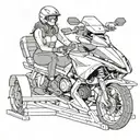 Bench press with 220 kilo, a yamaha snowmobile in the background and a young girl with helmet tattoo design idea