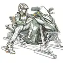 Bench press with 220 kilo, a yamaha snowmobile in the background and a young girl with helmet tattoo design idea