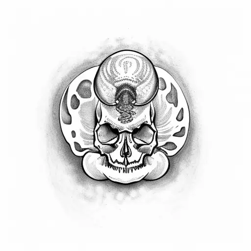 skull snail tattoo design idea